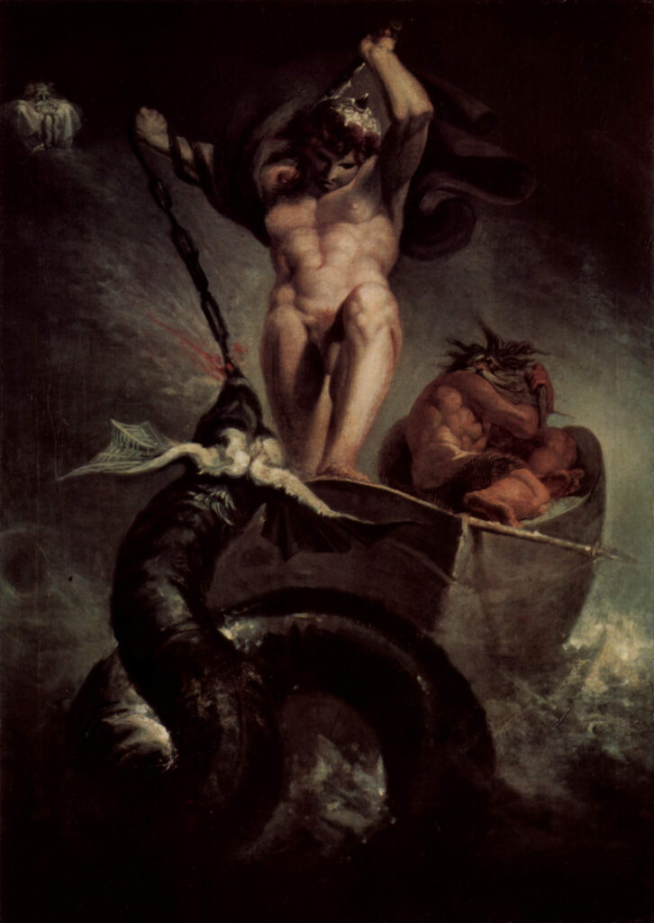 Henry Fuseli, Thor Battering the Midgard Serpent, 1790 Oil on canvas, 52.4 × 37.2 in Royal Academy of Arts, London
