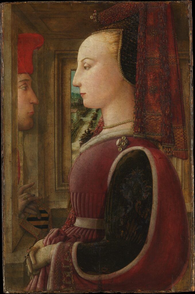 Filippo Lippi, Portrait of a Woman with a Man at a Casement, c 1440 Tempera on wood, 25.2 × 16.5 in Metropolitan Museum of Art, New York