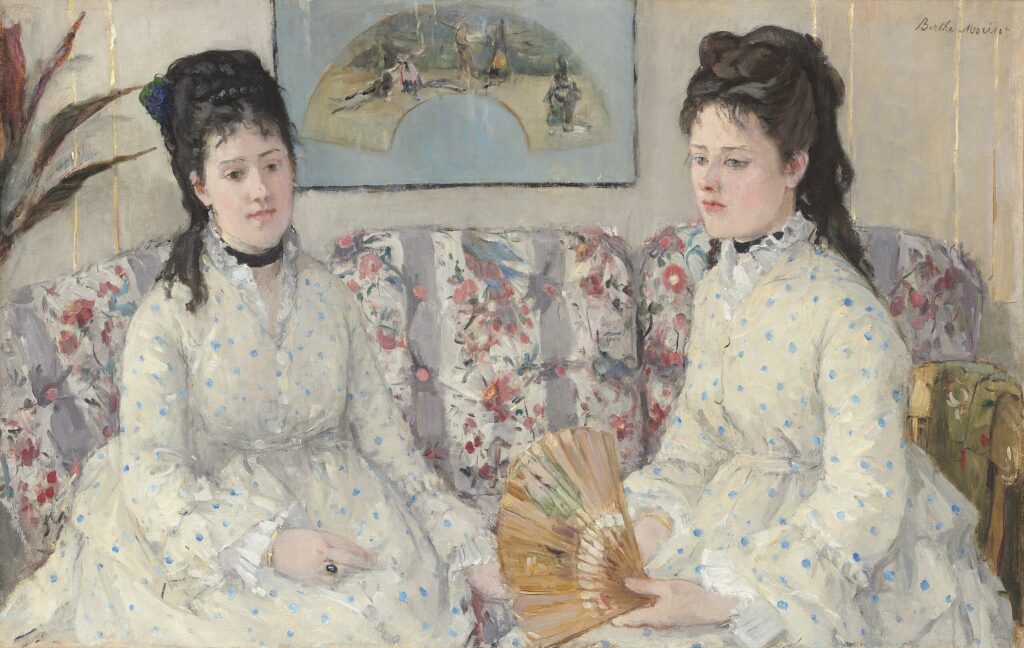 Berthe Morisot, The Sisters, 1869nOil on canvas, 20.5 × 32 innNational Gallery of Art, Washington, DC
