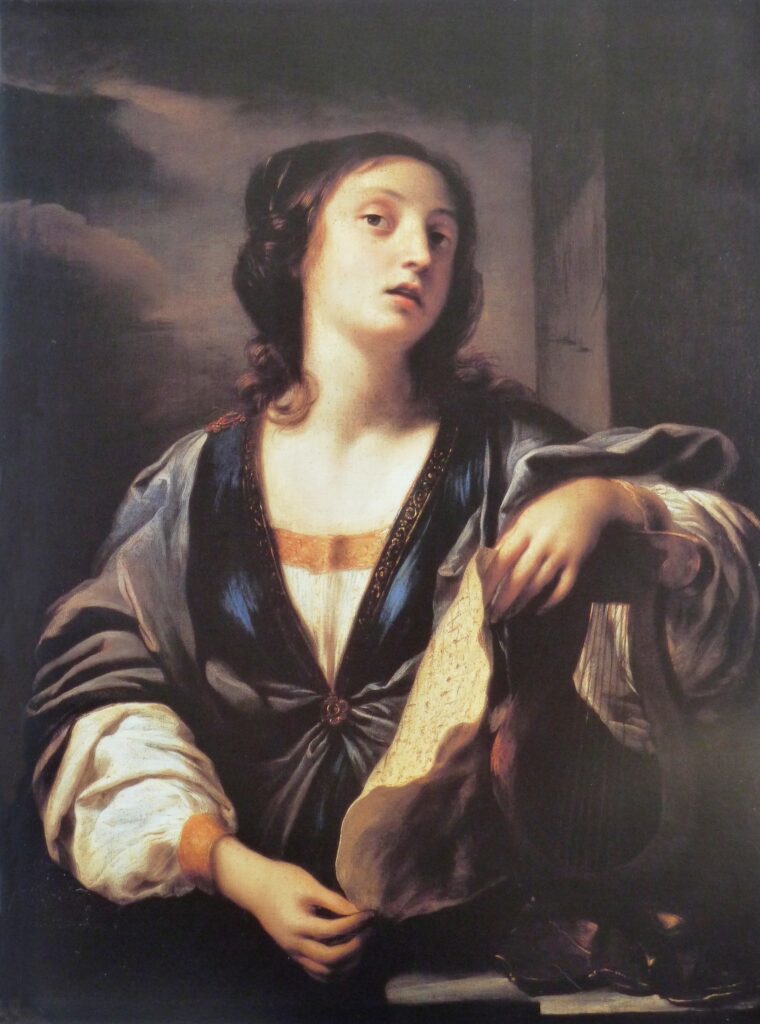 Elisabetta Sirani, Allegory of Music, 1659 Oil on canvas, 39 × 28.7 in Arp Museum Bahnhof Rolandseck, Remagen