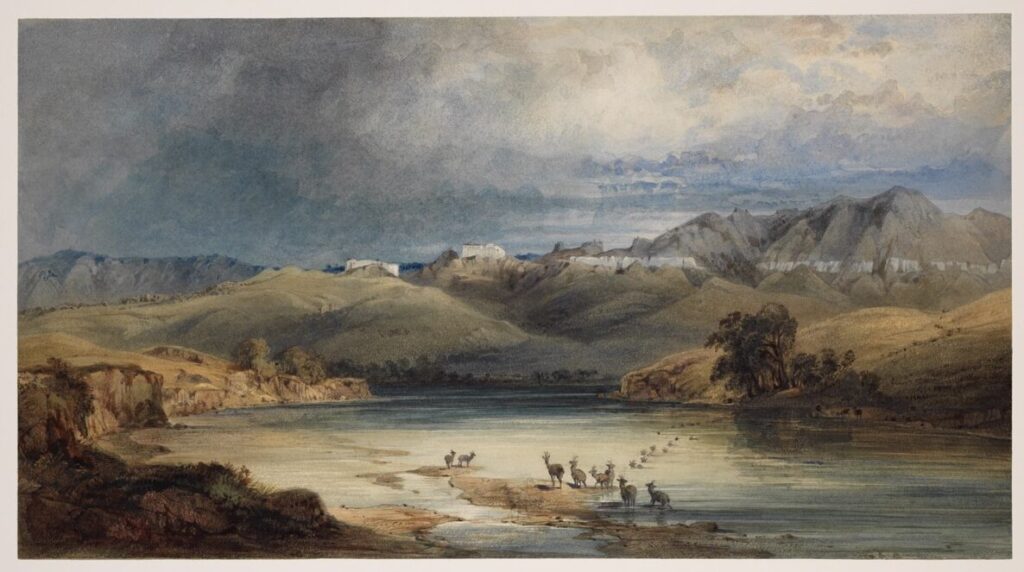Karl Bodmer, White Castles on the Missouri, 1833 Watercolor and graphite on paper, 8.9 × 16.4 in Joslyn Art Museum, Omaha