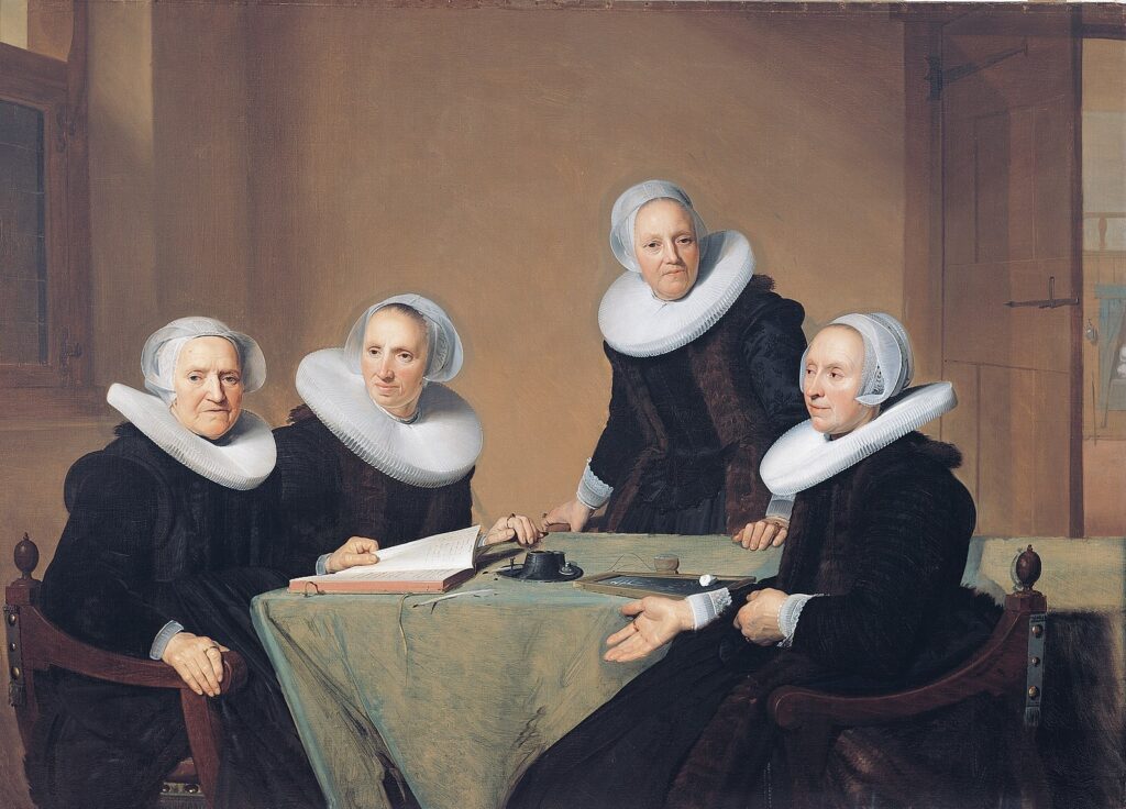 Johannes Cornelisz Verspronck, Regentesses of St Elisabeth’s Hospital in Haarlem, 1641 Oil on canvas, 59.8 × 82.7 in Frans Hals Museum, Haarlem