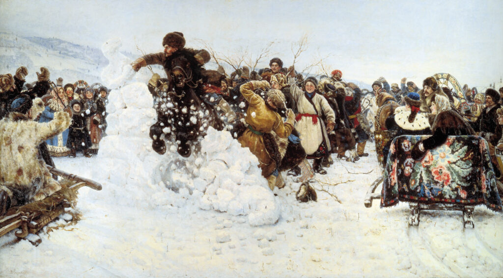 Vasily Surikov, Taking a Snow Town, 1891nOil on canvas, 61.4 × 111 innRussian Museum, Saint Petersburg