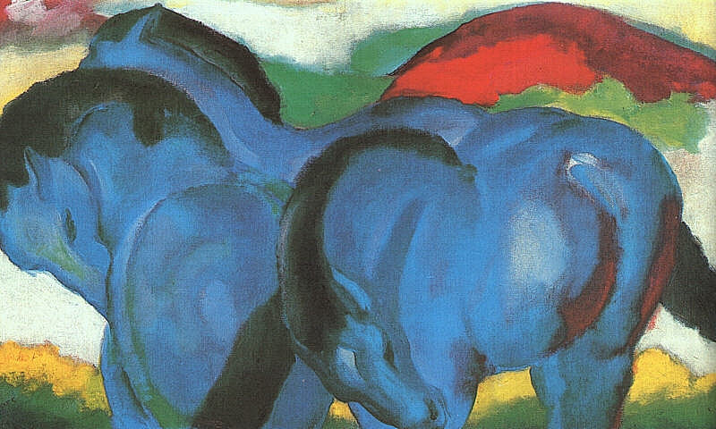 Franz Marc, The Little Blue Horses, 1911 Oil on canvas, 24.2 × 39.8 in Staatsgalerie Stuttgart