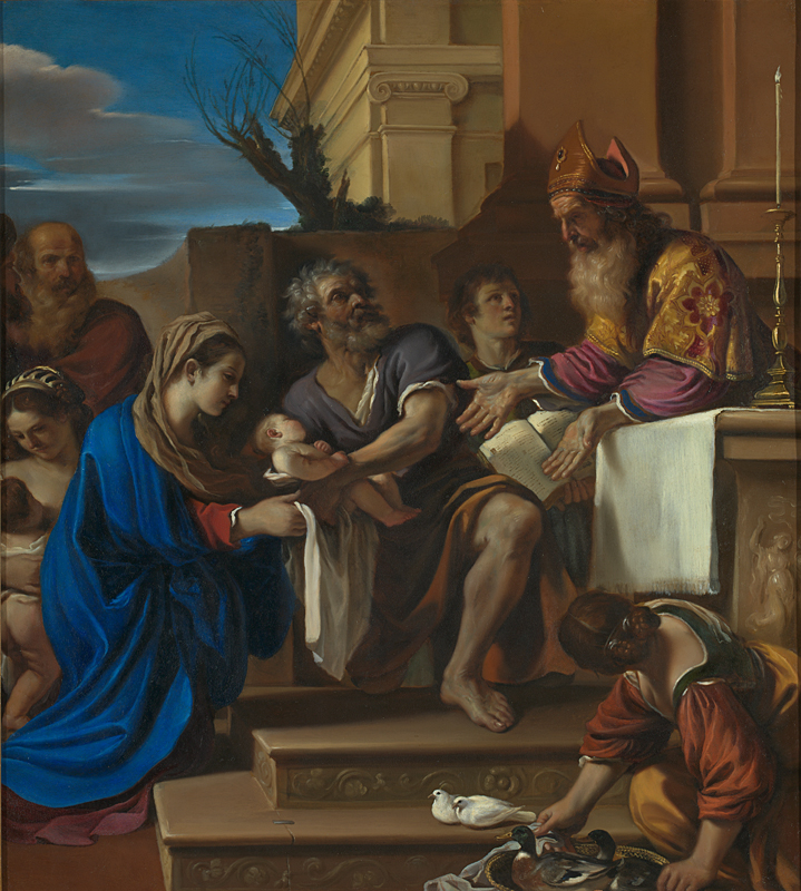 Guercino, The Presentation of Jesus in the Temple, 1623 Oil on copper, 28.5 × 25.6 in National Gallery, London