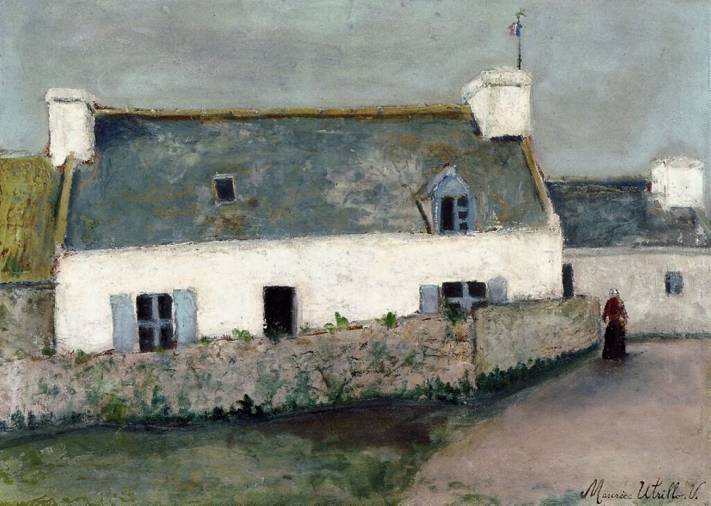 Maurice Utrillo, Ferme de l’Île d’Ouessant (Finistère), 1910–1911 Oil on board, 17 × 23 in Private Collection