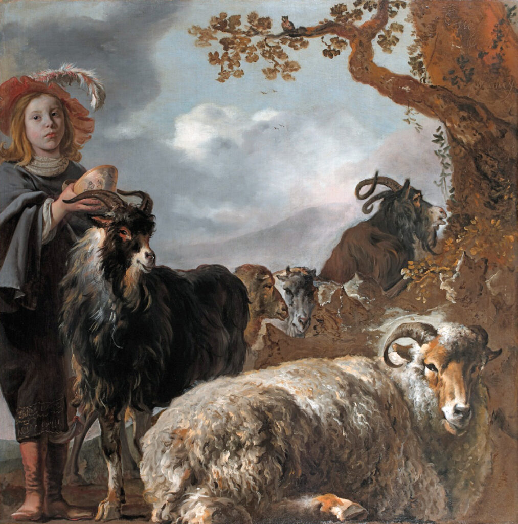 Bartholomeus van der Helst, Portrait of a Young Shepherd with Sheep and Goats, 1647–1649 Oil on canvas, 58.3 × 58 in Centraal Museum, Utrecht