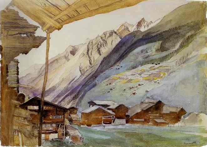 John Ruskin, Zermatt, 1844 Watercolor on paper, 17.7 × 19.7 in (framed) Victoria and Albert Museum, London