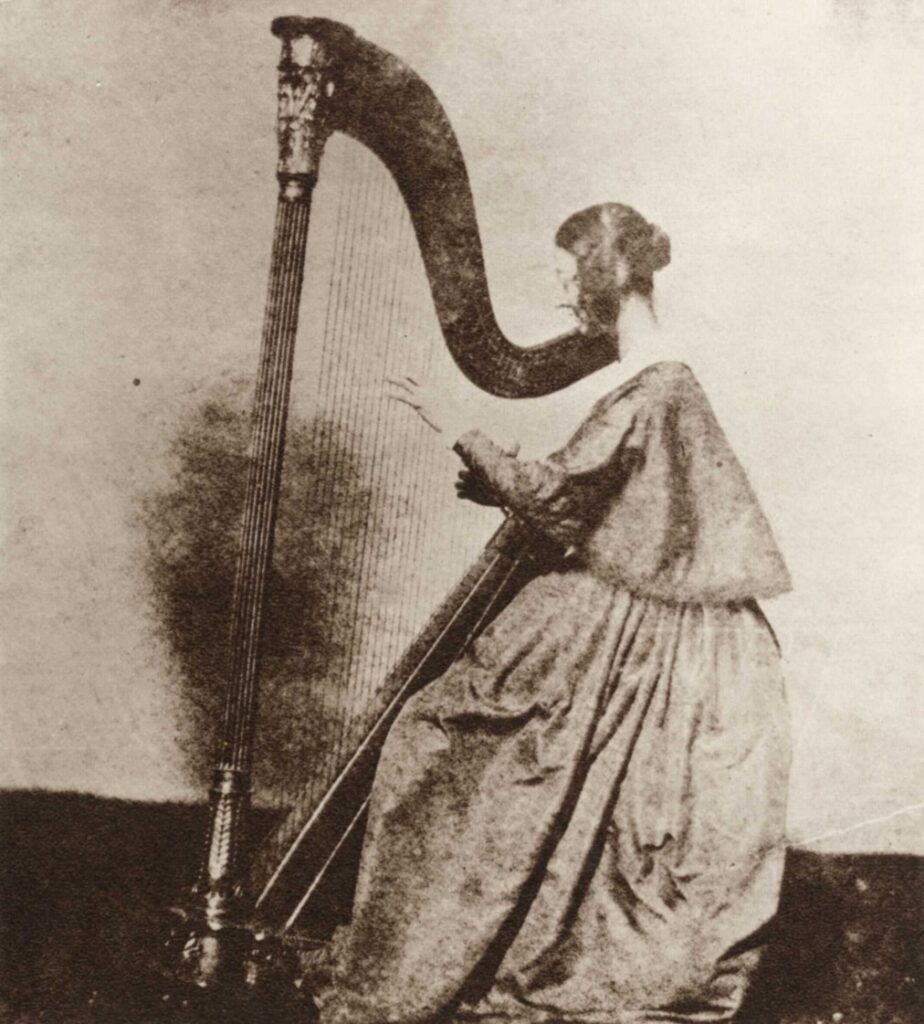 William Henry Fox Talbot, Horatia Feilding at Her Harp, c 1842–1843 Photograph Collection unverified