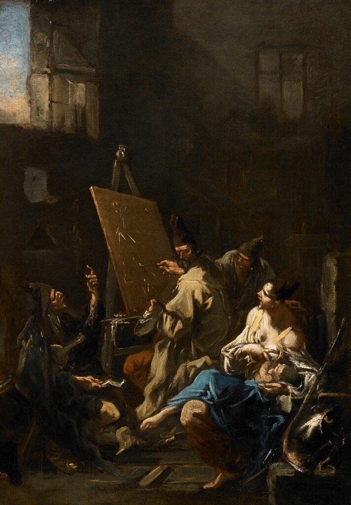 Alessandro Magnasco, The Painter’s Workshop, c 1722–1723 Oil on canvas, 23.8 × 16.7 in Private Collection