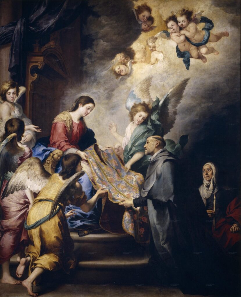 Bartolomé Esteban Murillo, The Apparition of the Virgin to Saint Ildefonso, c 1655 Oil on canvas, 121.7 × 102 in Museo del Prado, Madrid