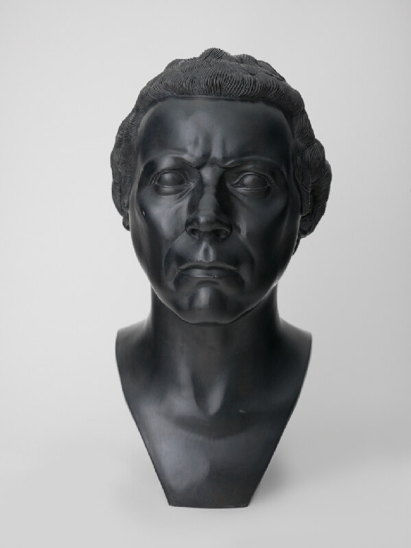 Franz Xaver Messerschmidt, The Noble-Minded Man: Character Head No. 22, 1770–1783 (original design; later cast) Patinated lead-tin alloy cast, 18.7 × 9.1 × 10.2 in Slovak National Gallery, Bratislava