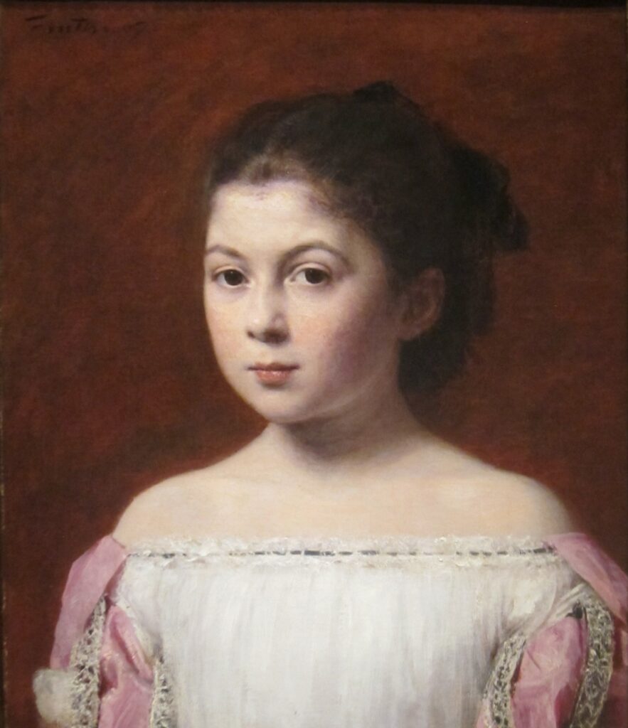 Henri Fantin-Latour, Marie-Yolande de Fitz-James, 1867 Oil on fabric, 19.8 × 16.6 in Cleveland Museum of Art