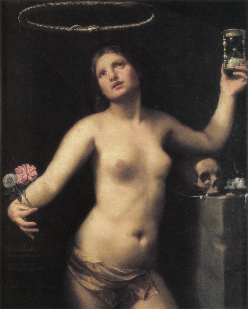 Guido Cagnacci, Allegory of Human Life, c. 1650nOil on canvas, 43.3 × 34.1 innFondazione Cavallini-Sgarbi Collection, Ferrara, Italy