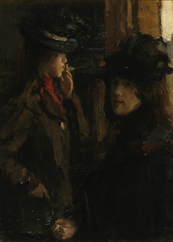Isaac Israëls, Girls Smoking Cigarettes, 1900 Oil on canvas, 23.6 × 17.3 in Rijksmuseum, Amsterdam
