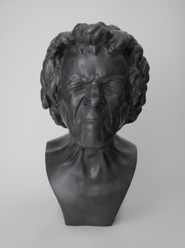 Franz Xaver Messerschmidt, A Haggard Old Man with Aching Eyes: Character Head No. 15, 1770–1783 (original design; later cast) Patinated lead-tin alloy cast, 17.5 × 9.4 × 11 in Slovak National Gallery, Bratislava