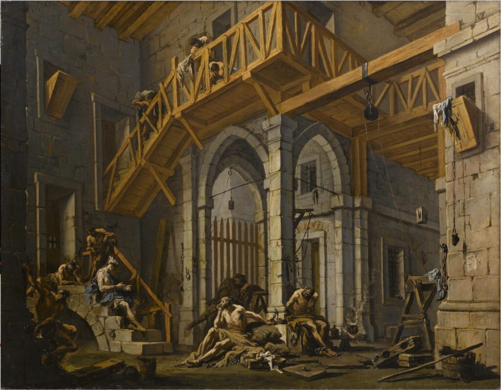 Alessandro Magnasco, Joseph Interpreting Dreams, c 1726–1731 Oil on canvas, 52.8 × 69.7 in Private Collection