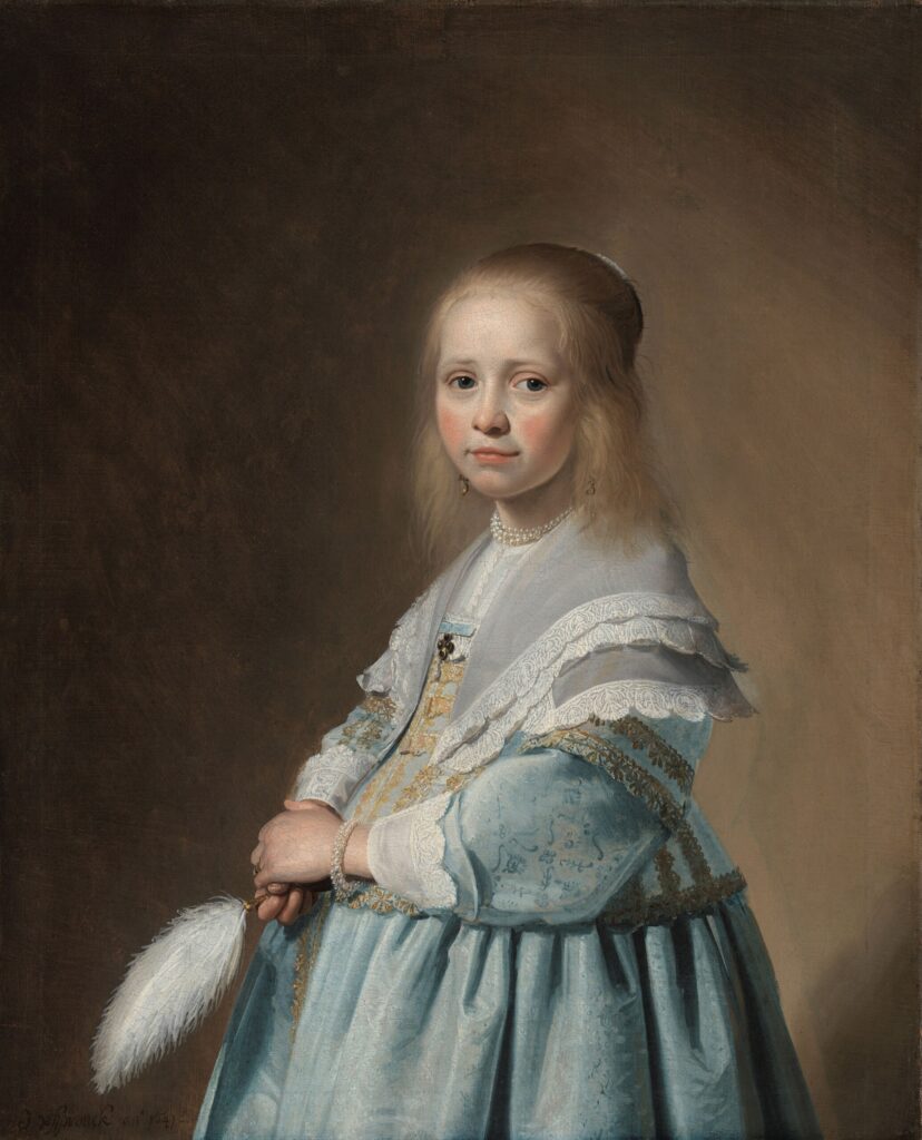Johannes Cornelisz Verspronck, Portrait of a Girl Dressed in Blue, 1641 Oil on canvas, 32.3 × 26.3 in Rijksmuseum, Amsterdam