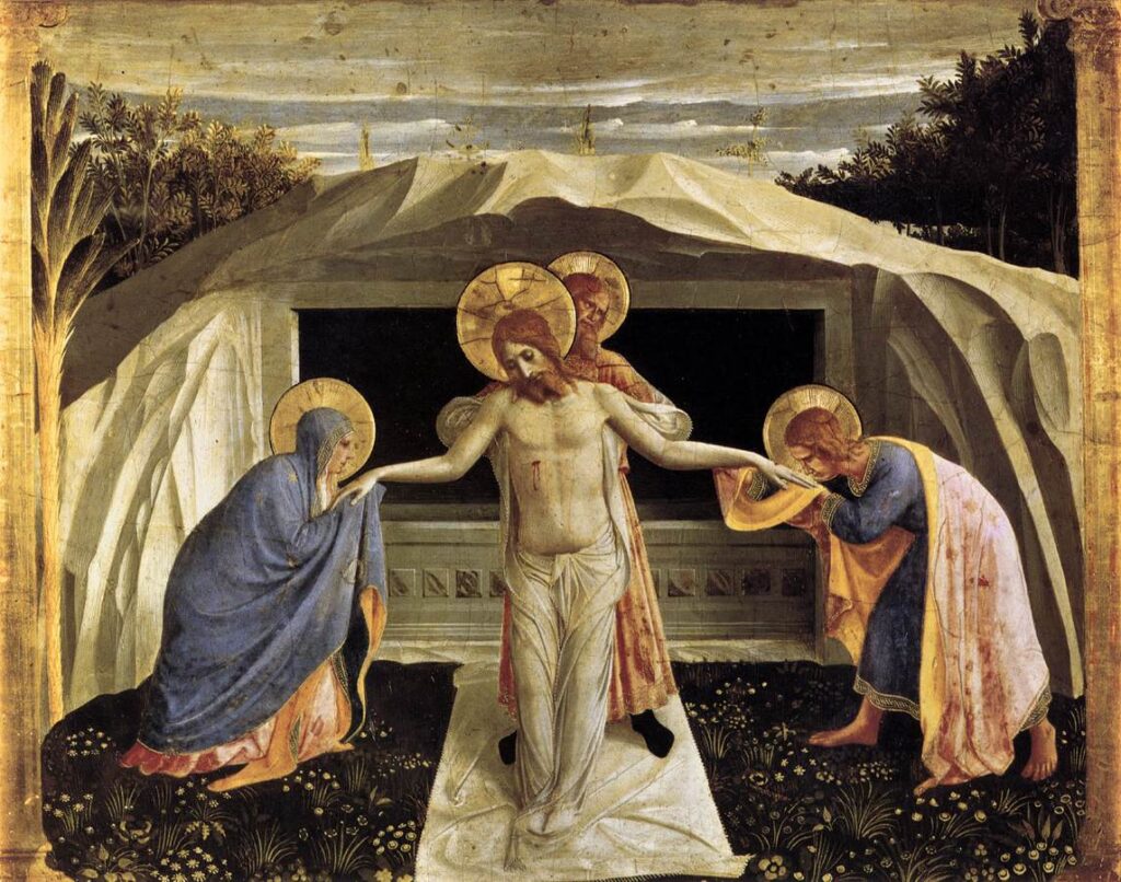 Fra Angelico, Entombment, 1438–1440 Tempera on wood, 14.9 × 18.1 in Alte Pinakothek, Munich, Germany