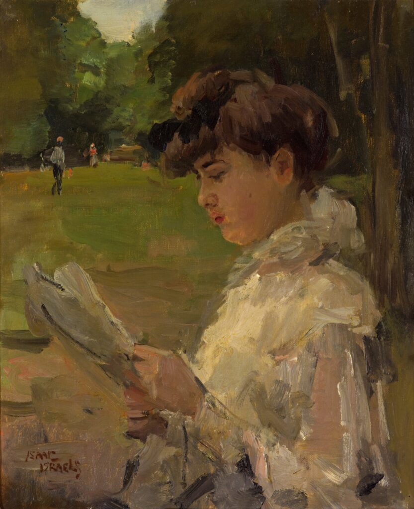 Isaac Israëls, Girl Reading, 1906 Oil on canvas, 29.5 × 26.3 in Kunstmuseum Den Haag