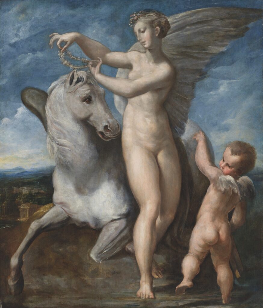 Parmigianino, Saturn and Philyra, c 1534 Oil on panel, 29.8 × 25.2 in Private Collection