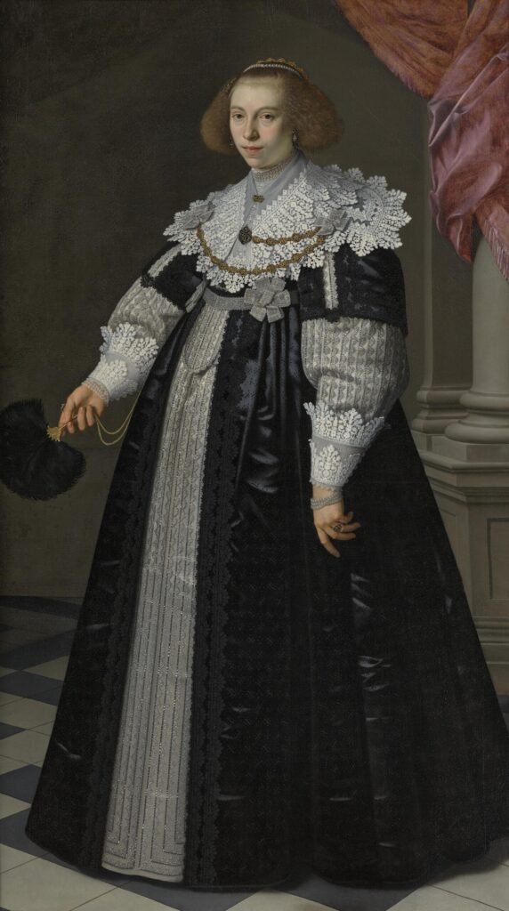 Nicolaes Eliaszoon Pickenoy, Portrait of Catharina Hooft, Wife of Cornelis de Graeff, 1636 Oil on canvas, 72.9 × 41.5 in Gemäldegalerie, Berlin