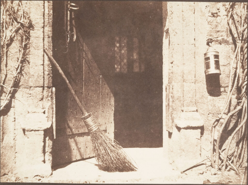 William Henry Fox Talbot, The Open Door, before May 1844 Salted paper print from paper negative, 5.6 × 7.6 in The Metropolitan Museum of Art, New York, USA