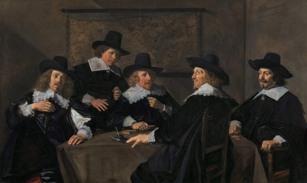 Frans Hals, Regents of St Elizabeth’s Hospital, 1641 Oil on canvas, 60.2 × 99.2 in Frans Hals Museum, Haarlem