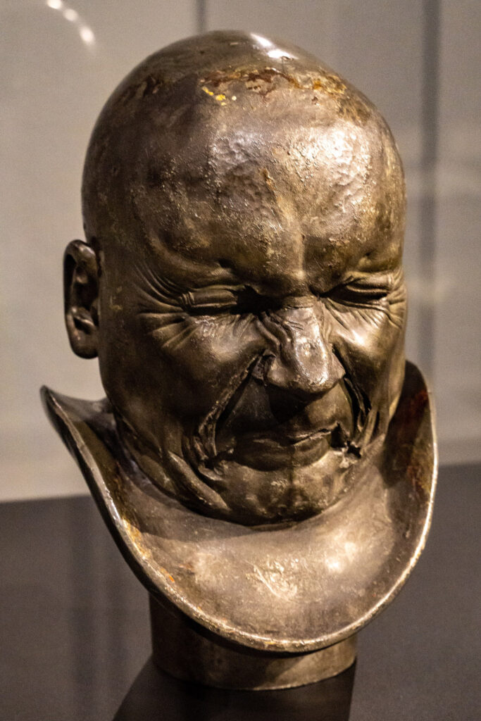 Franz Xaver Messerschmidt, Maudlin Old Man: Character Head No. 24, c 1780 Cast lead, 13.1 × 8.2 × 8.3 in Landesmuseum Württemberg, Stuttgart