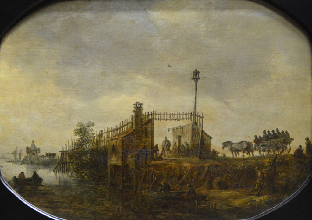 Jan Van Goyen, Landscape with a Cart on a Dike, 1646 Oil on wood, 13.6 × 18.7 in Louvre Museum, Paris