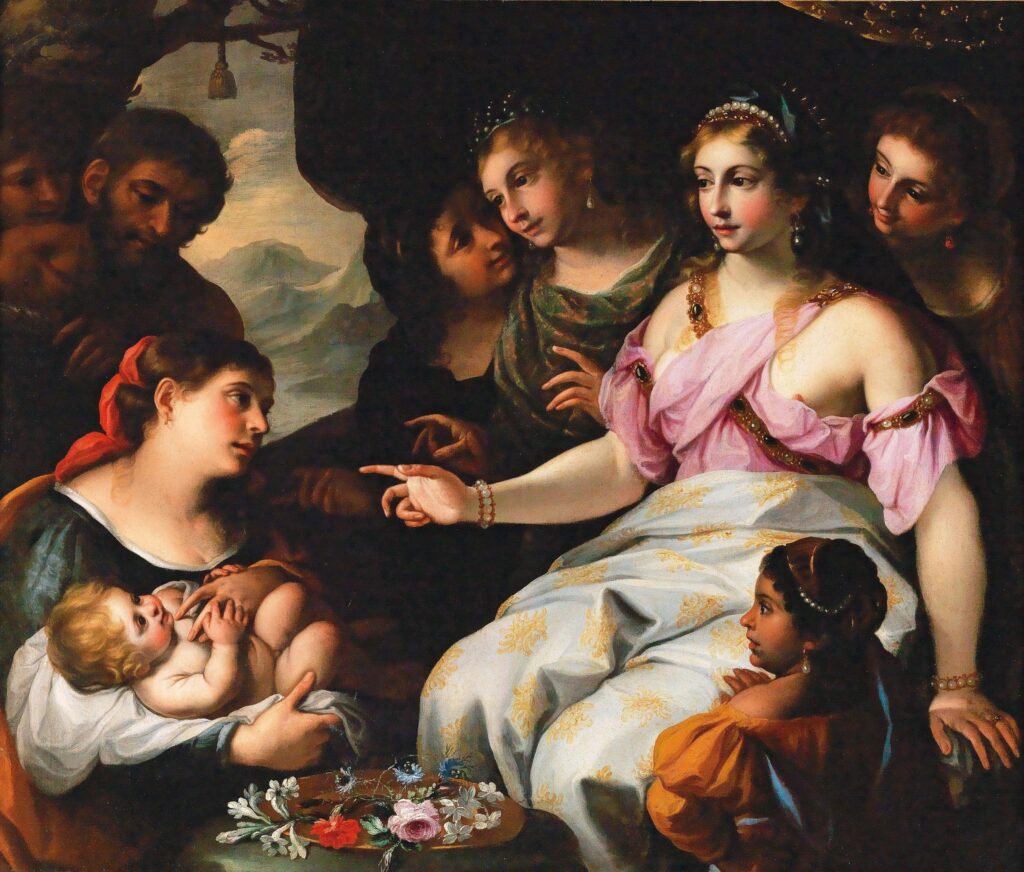 Elisabetta Sirani, The Finding of Moses, before 1665 Oil on canvas, 44.3 × 51.2 in Private Collection