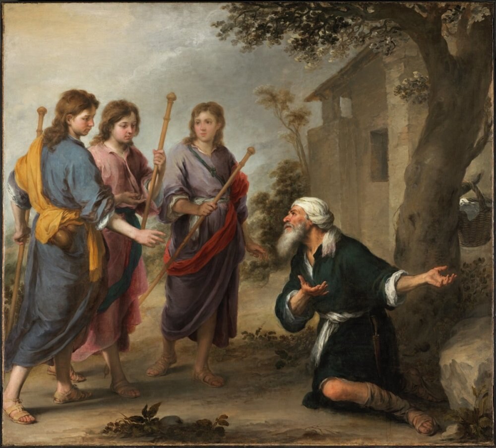 Bartolomé Esteban Murillo, Abraham and the Three Angels, c 1670–1674 Oil on canvas, 93 × 103 in National Gallery of Canada, Ottawa