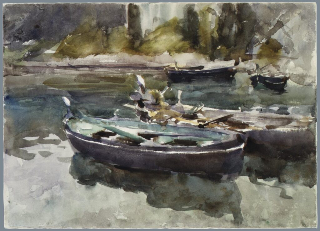 John Singer Sargent, Small Boats, 1913nWatercolor and graphite on white wove paper, 10 × 13.9 innMetropolitan Museum of Art, New York