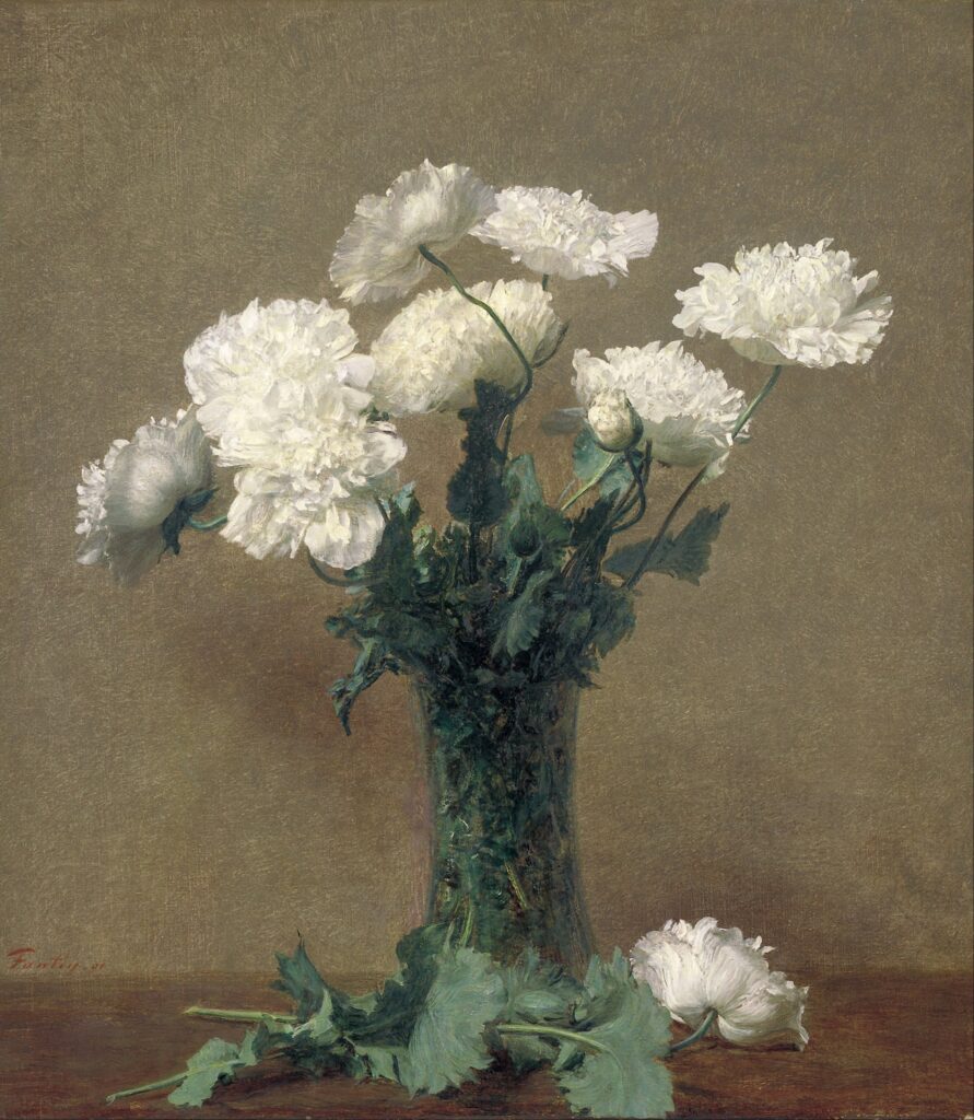 Henri Fantin-Latour, Poppies, 1891 Oil on canvas, 23.6 × 20.9 in Art Gallery of South Australia, Adelaide