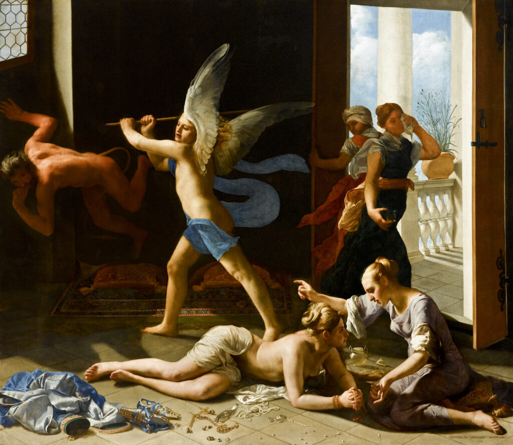 Guido Cagnacci, The Conversion of Mary Magdalene, c. 1661–62nOil on canvas, 90.3 × 104.5 innNorton Simon Museum, Pasadena, California, USA