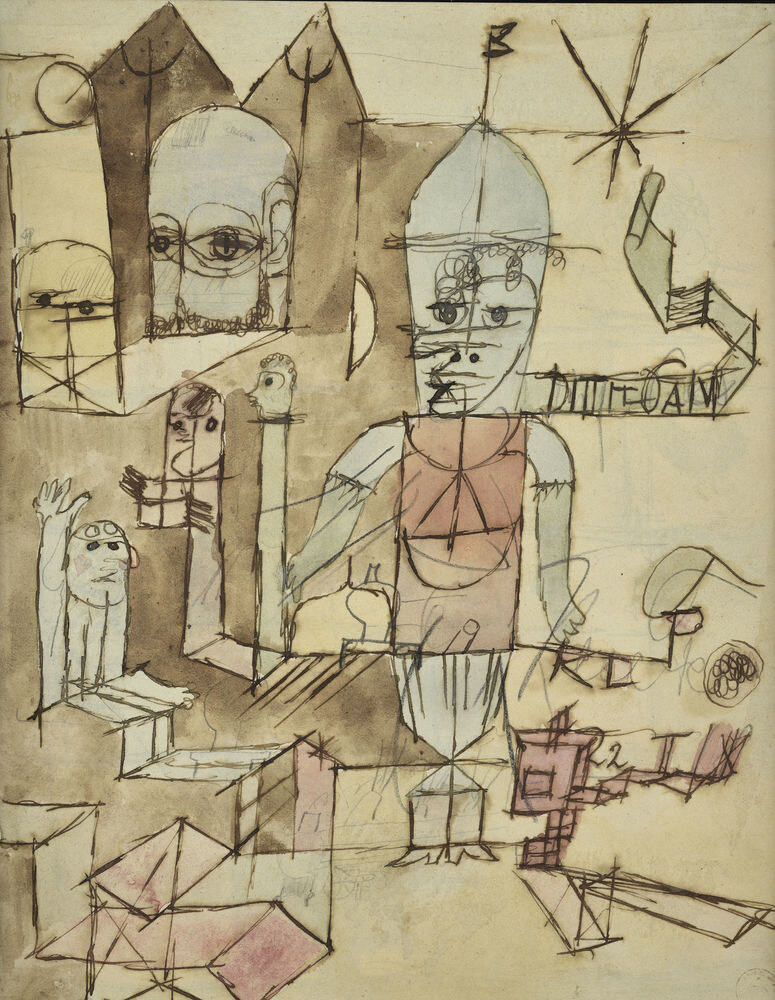 Paul Klee, Dittlsam, 1918 Watercolor over ink on paper, 10.4 × 6.4 in Strasbourg Museum of Modern and Contemporary Art
