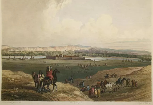 Karl Bodmer, Fort Union on the Missouri, c 1843 (exact impression date uncertain) Lithographic print Fort Union Trading Post National Historic Site, Williston