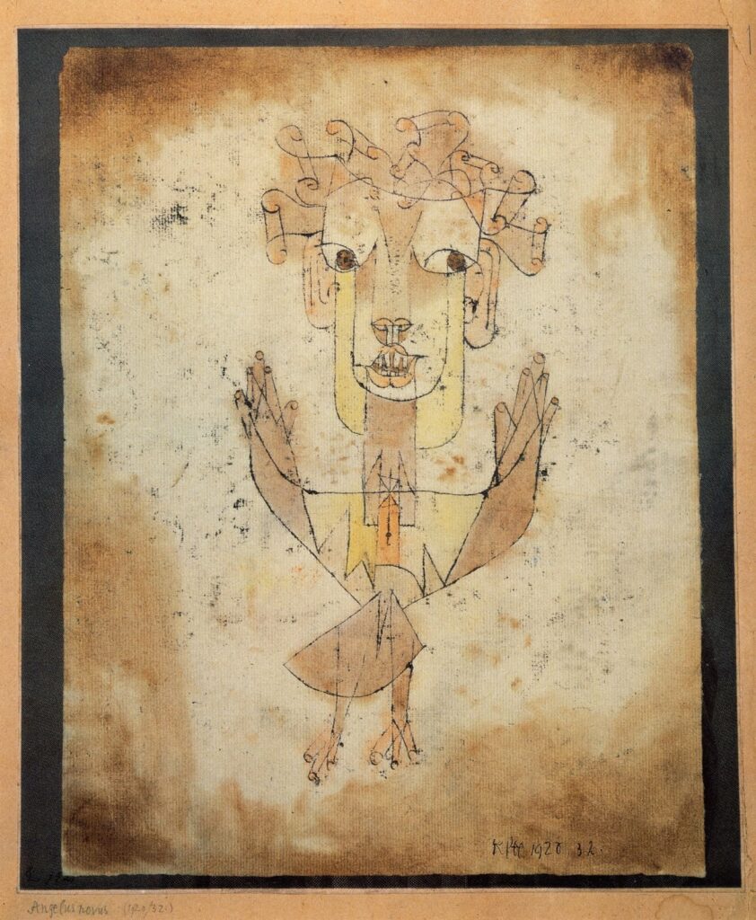Paul Klee, Angelus Novus, 1920 Oil-transfer drawing and watercolor on paper, 12.5 × 9.5 in Israel Museum, Jerusalem