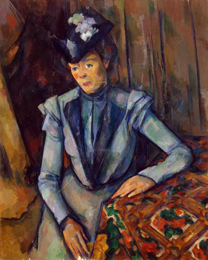 Paul Cézanne, Portrait of a Lady in Blue, c 1900–1904nOil on canvas, 34.8 × 28.3 innHermitage Museum, Saint Petersburg