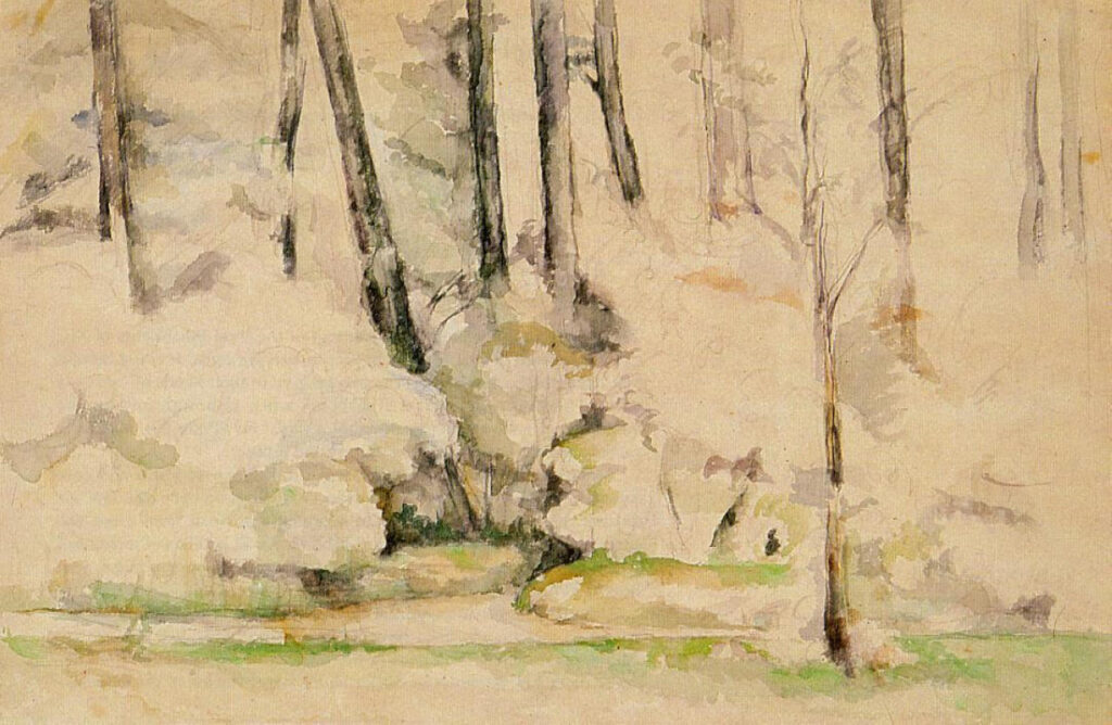 Paul Cézanne, In the Woods, 1894nWatercolor on papernPrivate Collection
