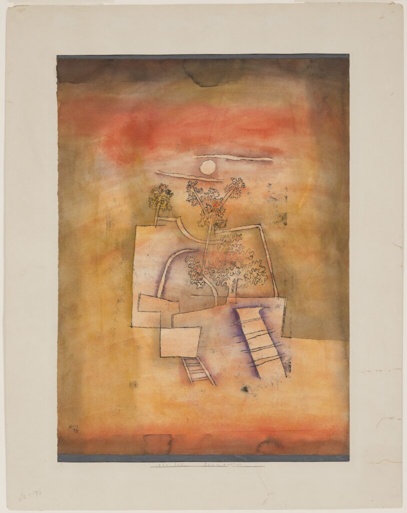 Paul Klee, Tree Culture, 1924 Watercolor and oil-transfer drawing on paper, with watercolor on cardboard mount, 18.6 × 13.7 in Solomon R. Guggenheim Museum, New York
