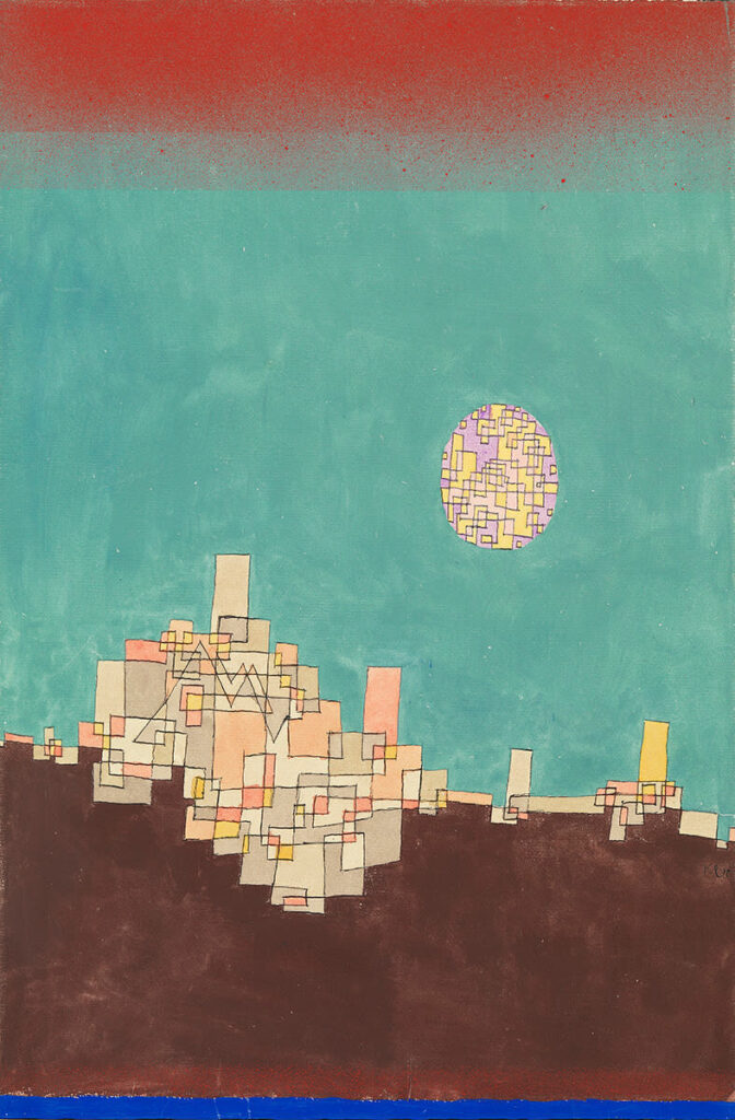 Paul Klee, Chosen Site, 1927 Watercolor and pen on laid paper mounted on cardboard, 22.7 × 16.1 in Pinakothek der Moderne, Munich