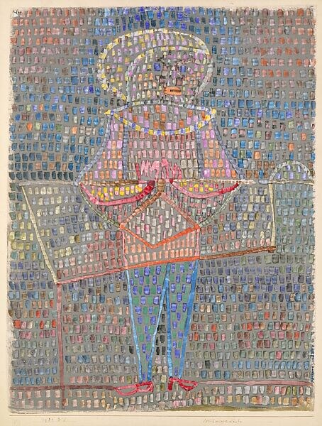 Paul Klee, Boy in Fancy Dress, 1931 Watercolor and gouache on paper mounted on cardboard, 24.8 × 18.9 in Metropolitan Museum of Art, New York