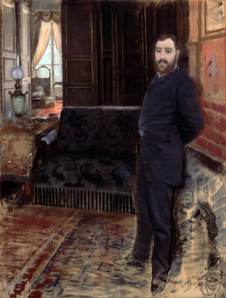 Giuseppe De Nittis, Self-Portrait, 1883 Pastel on canvas, 44.9 × 34.6 in Pinacoteca Giuseppe De Nittis, Barletta
