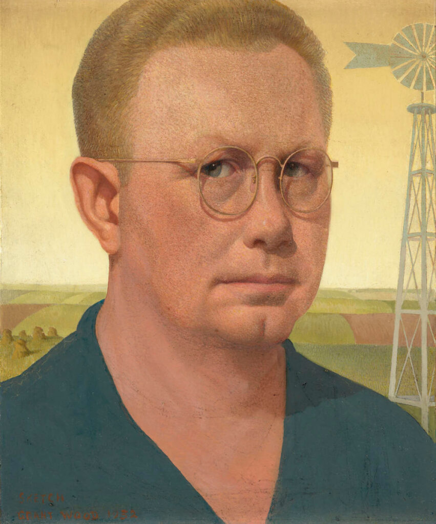 Grant Wood, Self-Portrait, 1932–1941 Oil on masonite, 13.9 × 11.7 in Figge Art Museum, Davenport, Iowa