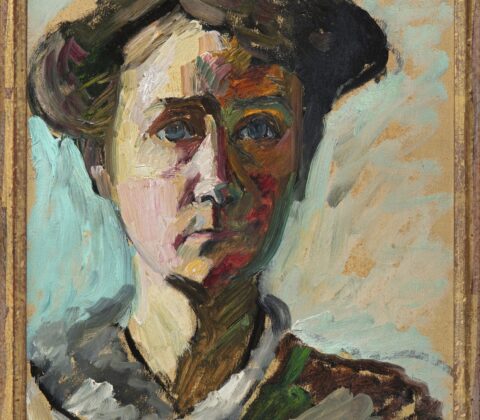 Wassily Kandinsky, Portrait of Gabriele Münter, 1905 Oil on canvas, 17.8 × 17.8 in Lenbachhaus, Munich