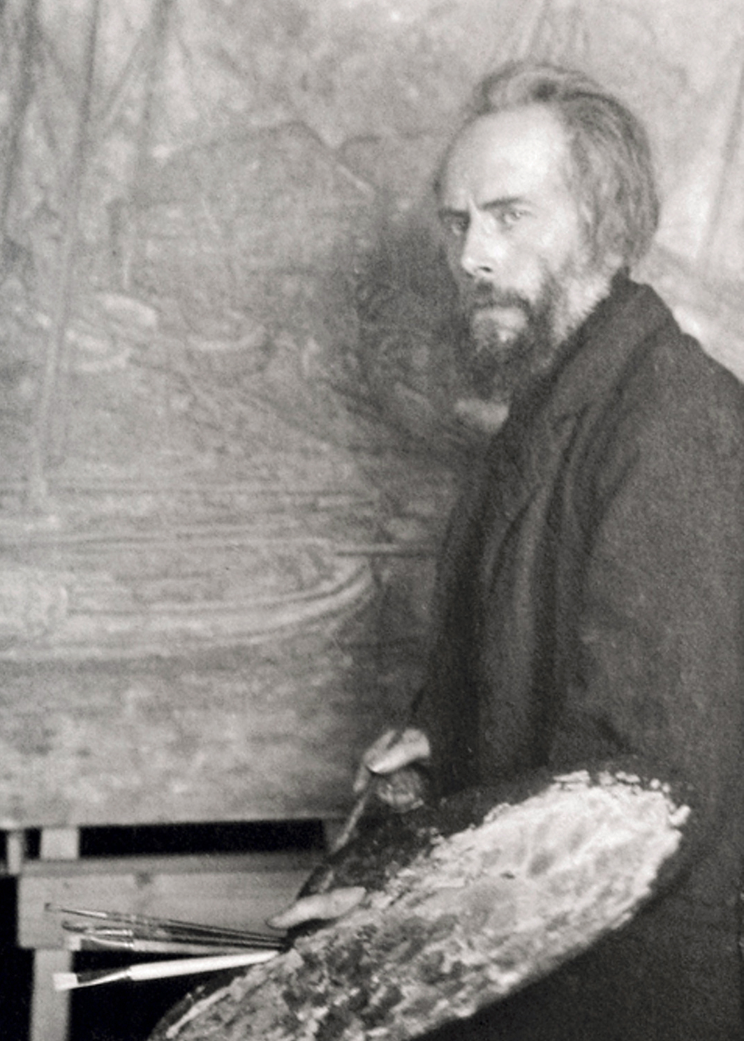 Photograph of William Degouve de Nuncques in His Studio, 1917 Photograph, 5.3 × 3.8 in Royal Museums of Fine Arts of Belgium, Brussels