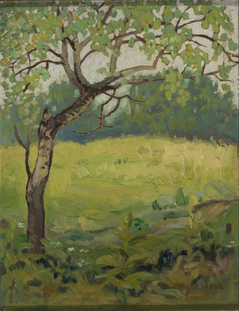 Grant Wood, Quivering Aspen, 1917 Oil, 13.6 × 10.5 in Figge Art Museum, Davenport, Iowa