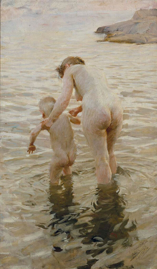 Anders Zorn, The First Time, 1888 Oil on canvas, 35.8 × 21.5 in Ateneum Art Museum, Helsinki, Finland