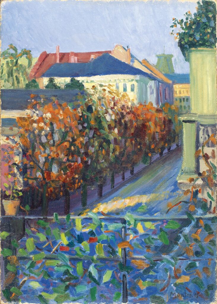 Gabriele Münter, View From Her Brother’s House in Bonn, 1908 Oil on cardboard, 18.6 × 13.2 in Thyssen-Bornemisza National Museum, Madrid